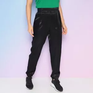 Calça Jogger Com Recortes<BR>- Preta