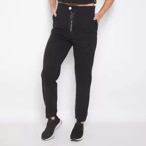 Calça Jogger Com Recortes<BR>- Preta