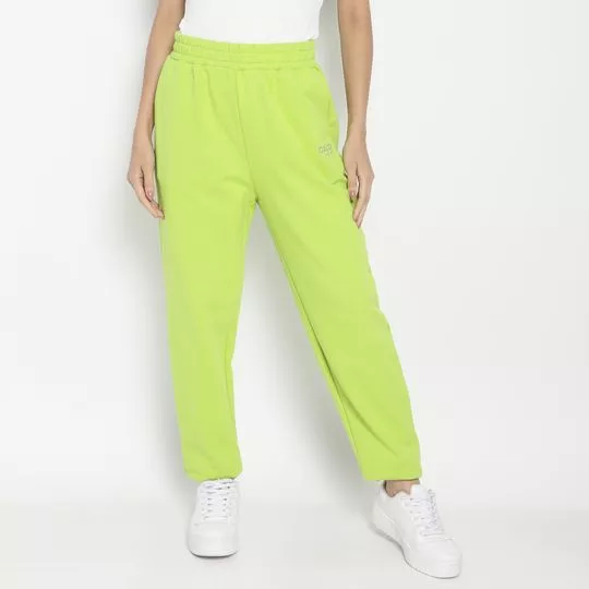 Calça Jogger Em Moletom- Verde Neon