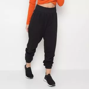 Calça Jogger Com Franzidos<BR>- Preta