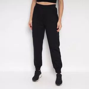 Calça Jogger Em Moletom<BR>- Preta