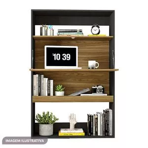 Estante Multiuso Livreiro<BR>- Preta<BR>- 140,5x90x36cm