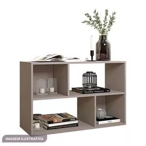 Estante Livreiro Multiuso<BR>- Cinza<BR>- 58,4x67,8x30cm