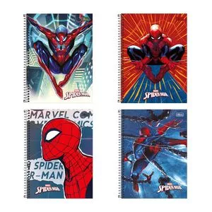 Kit De Cadernos Spider-Man®<BR>- 80 Folhas<BR>- 4Pçs