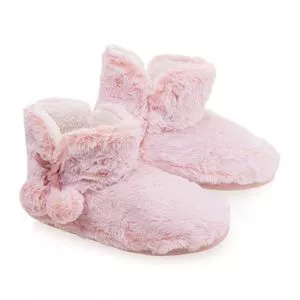 Pantufa Bota Em Pelúcia<BR>- Rosa Claro