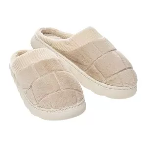 Pantufa Em Pelúcia<BR>- Bege Claro