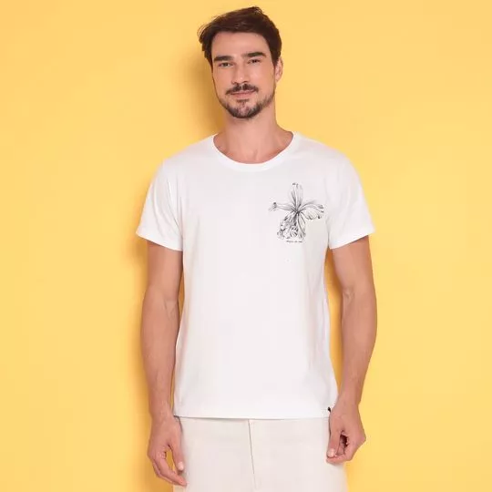 Camiseta Orquídea- Branca & Preta