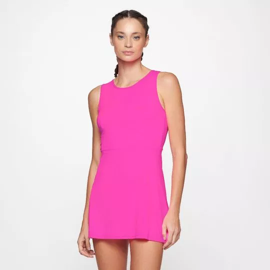 Vestido Curto Com Recortes- Pink