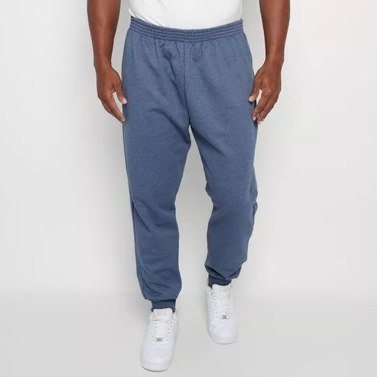 Calça Jogger Em Moletom- Azul Escuro- Costa Rica