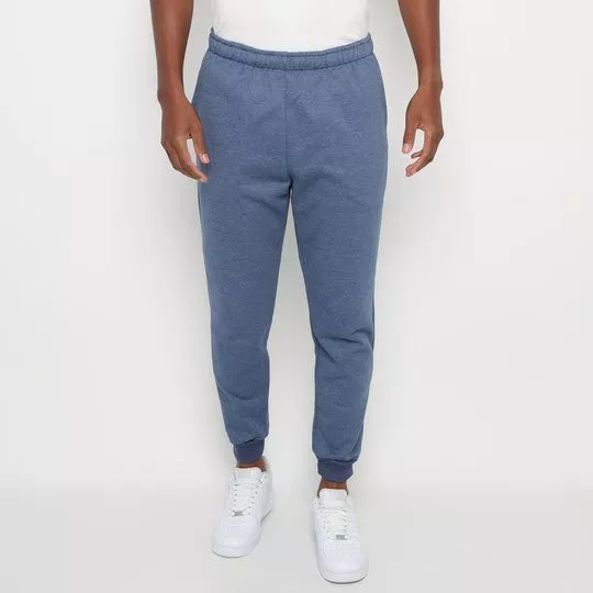 Calça Jogger Em Moletom- Azul Escuro- Costa Rica