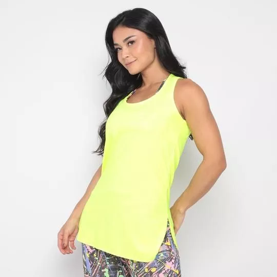 Regata Alongada Lisa- Amarelo Neon- Verbo Fitness