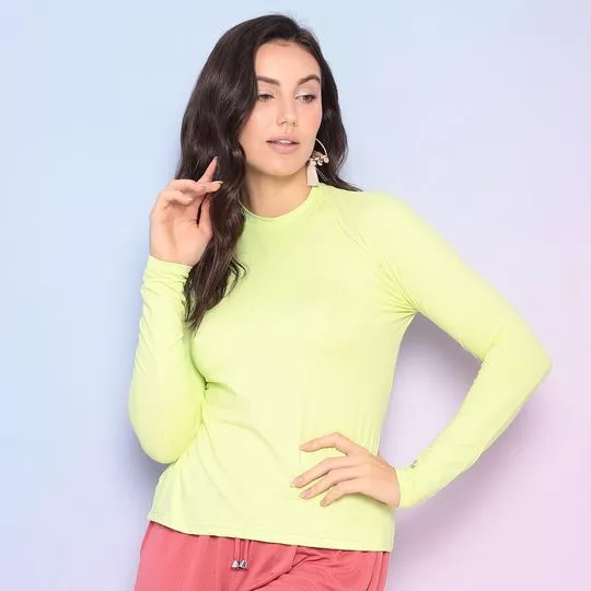 Blusa Com Recortes- Verde Neon- Patra