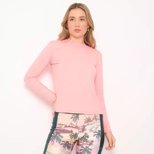 Blusa Com Proteção UV 50+- Rosa- Patra