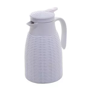 Garrafa Revestida Rattan<BR>- Branca<BR>- 1L<BR>- Lyor