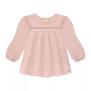 Blusa Com Franzidos<BR>- Rosa Claro