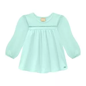 Blusa Com Franzidos<BR>- Verde Água