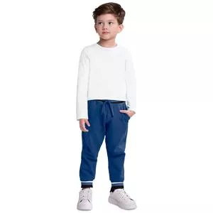 Calça Jogger Com Amarração<BR>- Azul