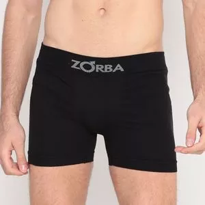 Cueca Boxer Zorba®<BR>- Preta & Cinza