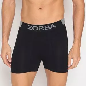 Cueca Boxer Zorba®<BR>- Preta & Cinza