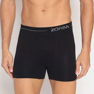 Cueca Boxer Zorba®<BR>- Preta & Cinza