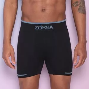 Cueca Boxer Zorba®<BR>- Preta & Azul Claro