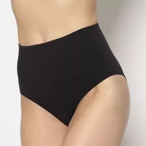 Calcinha Hot Pant Com Recortes<BR>- Preta