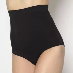 Calcinha Hot Pant Com Recortes<BR>- Preta