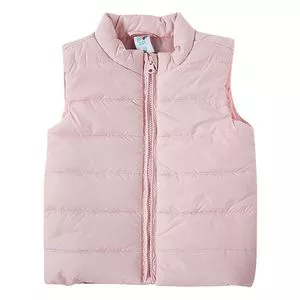 Colete Puffer<BR>- Rosa Claro