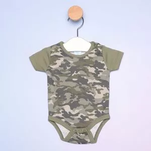 Body Camuflado<BR>- Verde Militar & Marrom