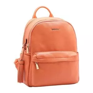 Mochila Com Tassel<BR>- Laranja Escuro<BR>- 36x28x11cm