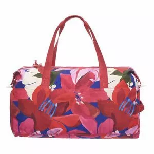 Bolsa Esportiva Floral<BR>- Vermelho Escuro & Rosa<BR>- 25,3x33,5x7cm<BR>- Farm