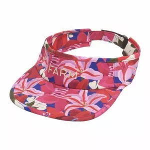 Viseira Floral<BR>- Vermelho Escuro & Rosa<BR>- Farm