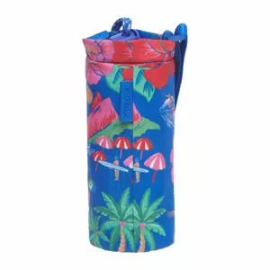 Porta-Garrafa Glub Glub Rio De Flor<BR>- Azul Royal & Vermelho<BR>- 23,4xØ8,2cm<BR>- Farm