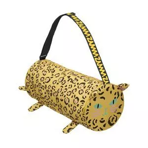 Bolsa Transversal Onça Pintada<BR>- Amarela & Preta<BR>- 21x45cm<BR>- Fábula