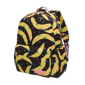 Mochila Bananas<BR>- Preta & Amarela<BR>- 38x28,5x14cm<BR>- Fábula