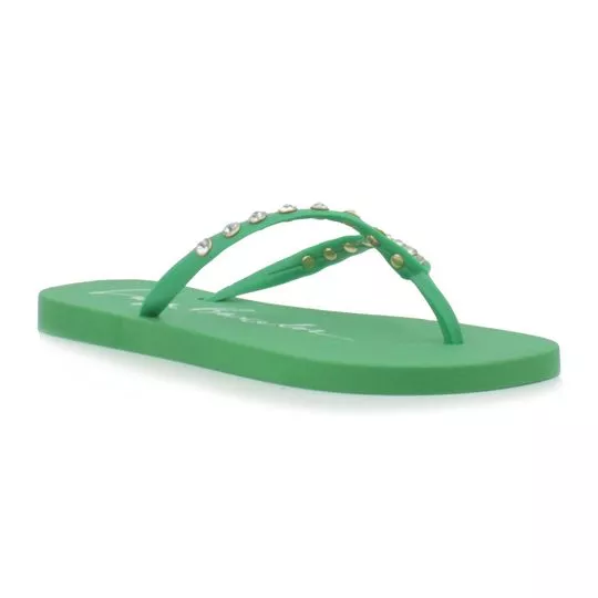 Chinelo Com Pedraria- Verde