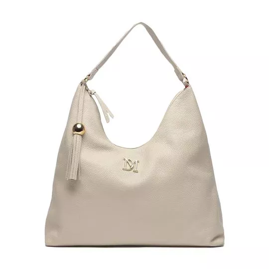 Bolsa Tote Em Couro- Off White- 28x44x10cm