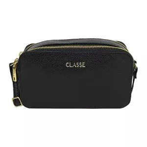 Bolsa Transversal Em Couro<BR>- Preta<BR>- Classe Couro