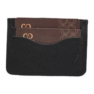 Porta-Cartões Em Couro<BR>- Preto<BR>- 7,6x10,7cm<BR>- Classe Couro