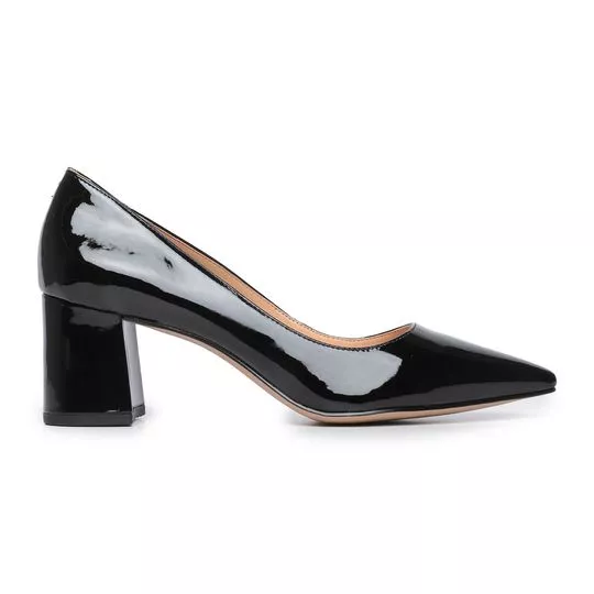 Scarpin Envernizado- Preto