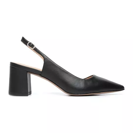 Slingback Liso- Preto