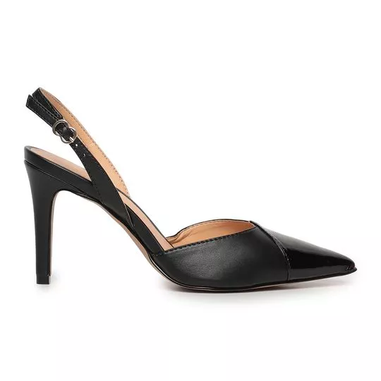 Slingback Com Recortes- Preto