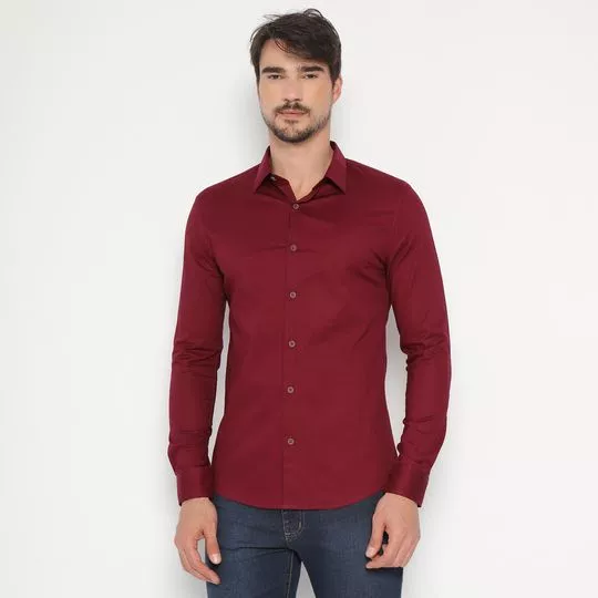 Camisa Lisa- Bordô