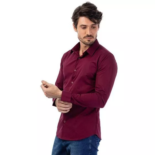 Camisa Slim Fit Lisa- Bordô