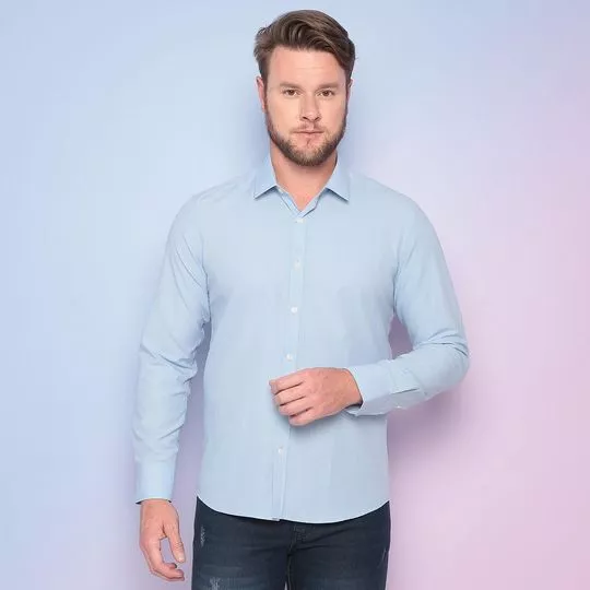 Camisa Regular Fit- Azul Claro