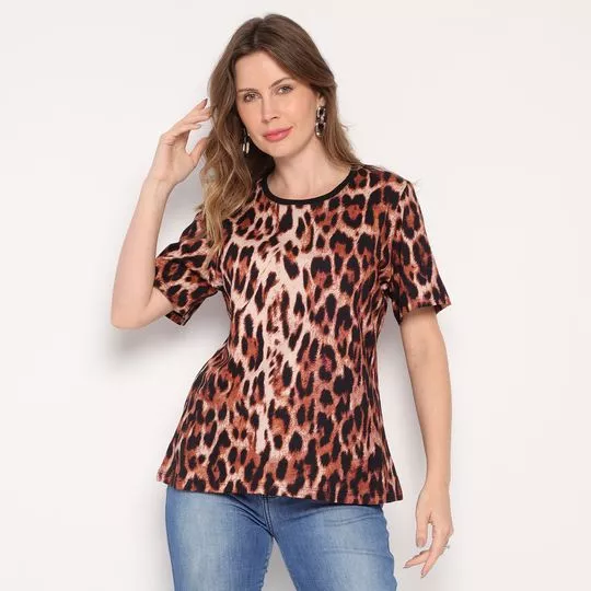 Blusa Animal Print- Marrom & Preta