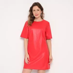 Vestido Recortes Laterais<BR>- Vermelho