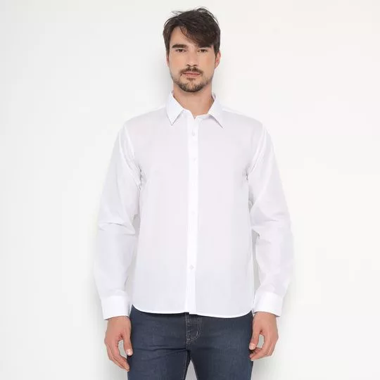 Camisa Esporte Slim- Branca