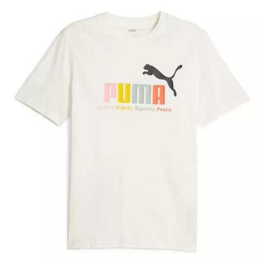 Camiseta Puma®- Branca & Preta