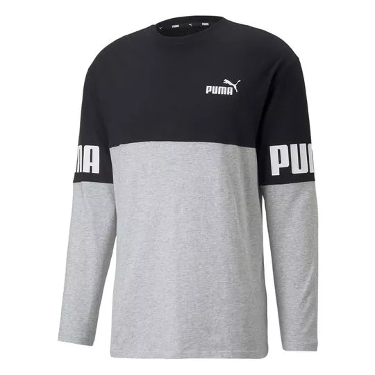 Camiseta Puma®- Preta & Cinza